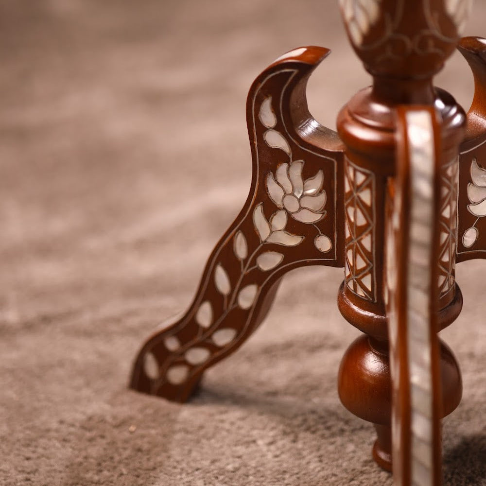 Handmade Side Table Crafted in Hardwood with Mother of Pearl | Qissa Collection