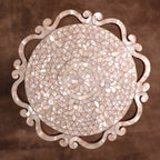 Mother of Pearl Handmade Side Table with Tin Inlay | Taj Collection D2