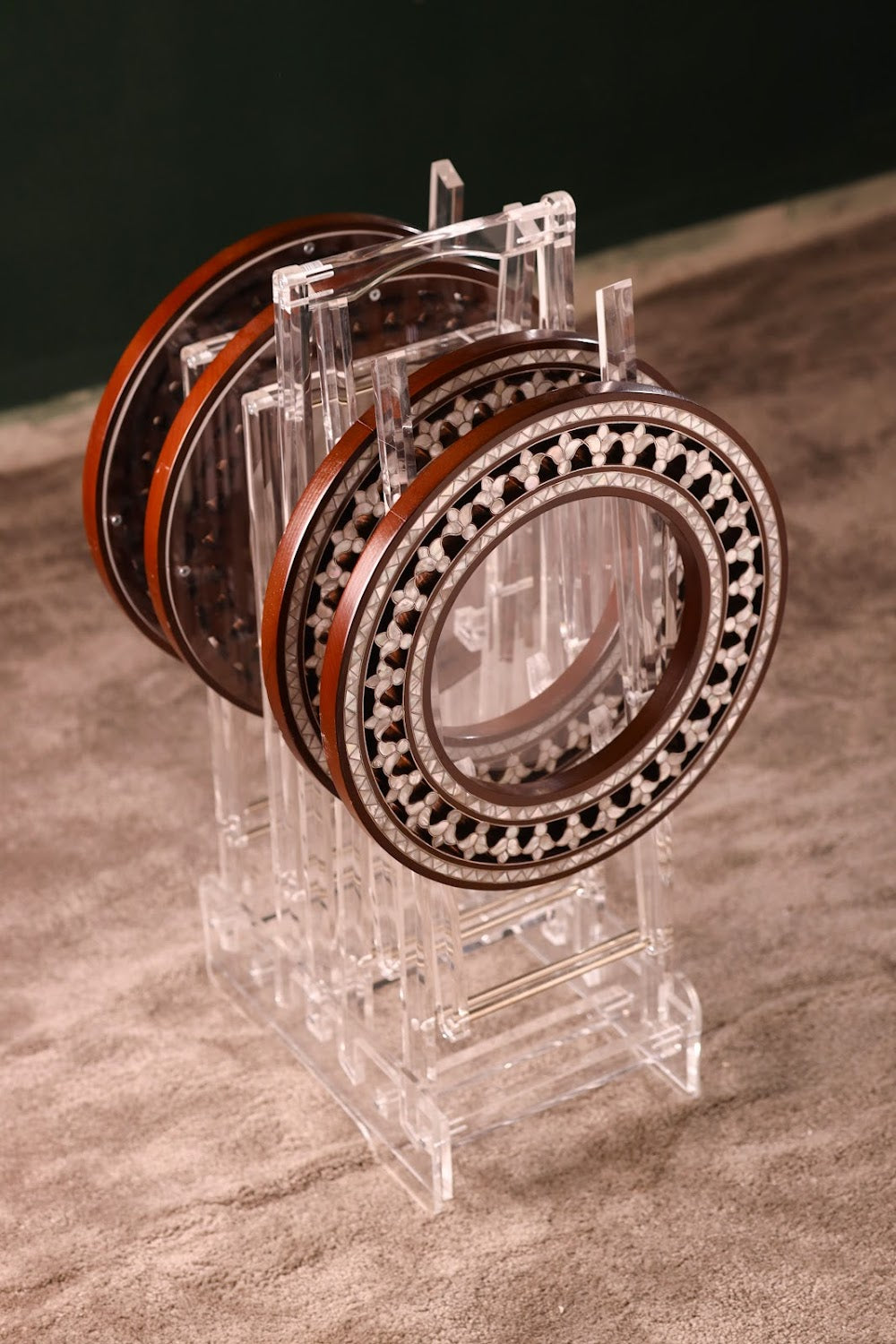 Mother of Pearl Table Set with Handmade End Table Style | Tulip Collection