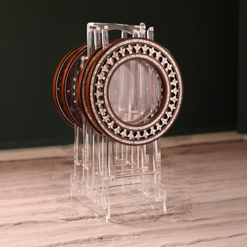 Mother of Pearl Table Set with Handmade End Table Style | Tulip Collection