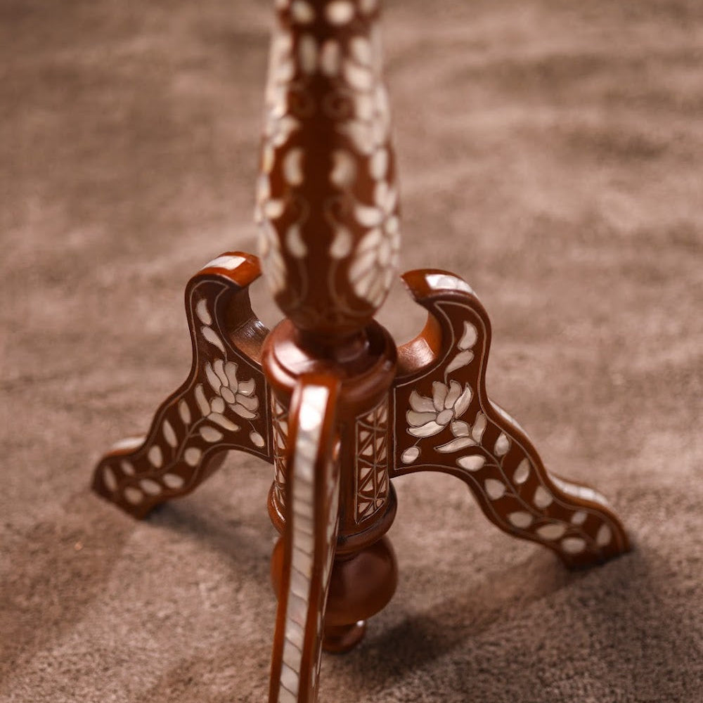 Handmade Side Table Crafted in Hardwood with Mother of Pearl | Qissa Collection