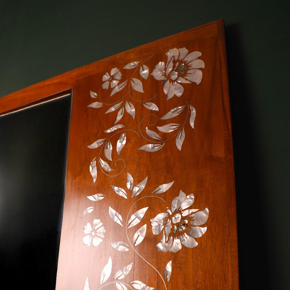 Full Length Handcrafted Wood Standing Mirror with Mother of Pearl Inlay | Zahra Collection