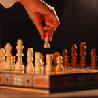 16" Foldable Chess & Backgammon Board – Mosaic Inlay (FREE Checkers)