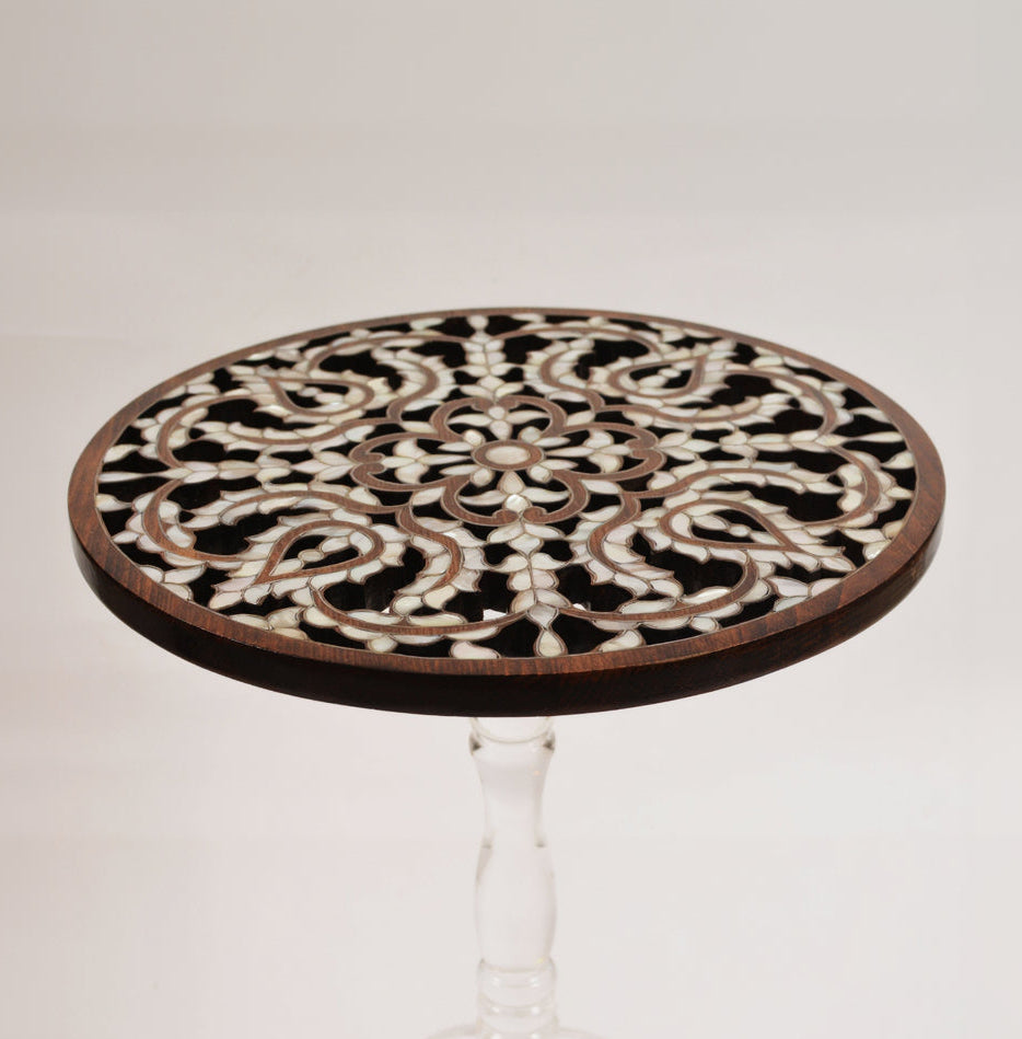 Handmade Side Table with Mother of Pearl Inlay | Hareer Collection