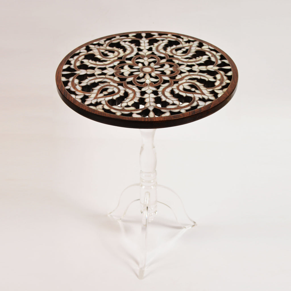 Handmade Side Table with Mother of Pearl Inlay | Hareer Collection