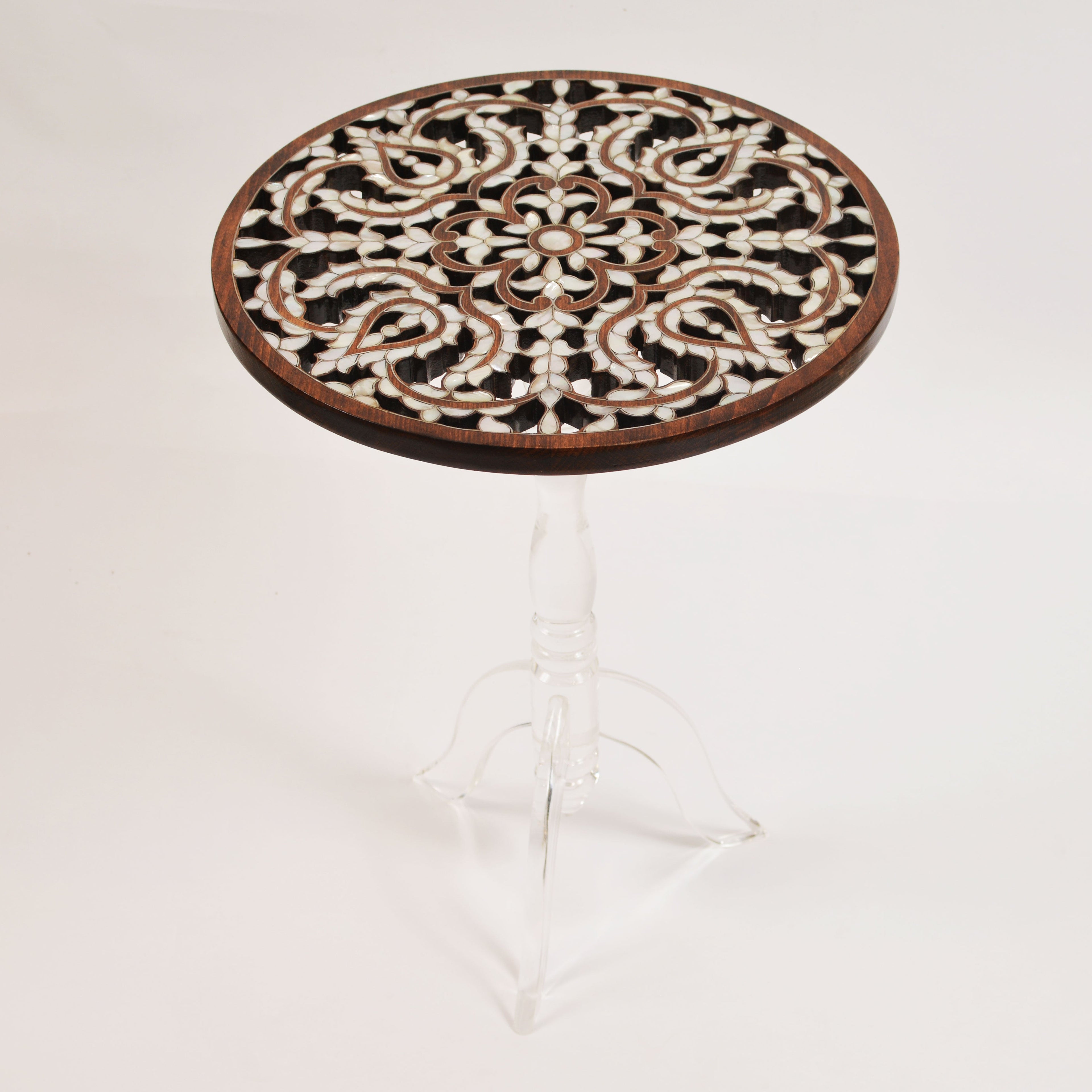 Handmade Side Table with Mother of Pearl Inlay | Hareer Collection