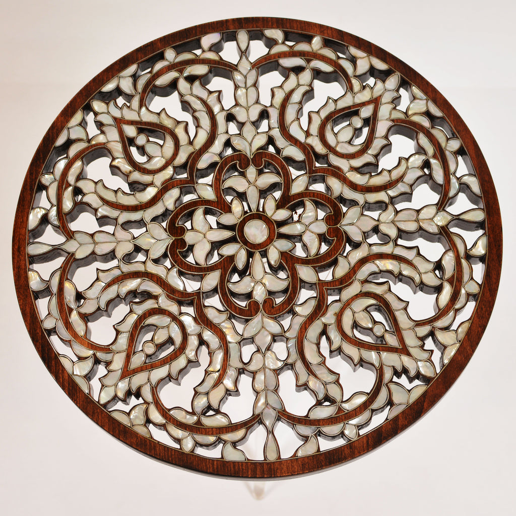Handmade Side Table with Mother of Pearl Inlay | Hareer Collection
