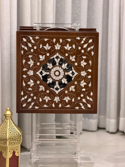 Mother of Pearl Table Set with Handmade End Table Style | Square Collection