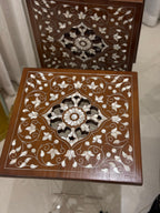 Mother of Pearl Table Set with Handmade End Table Style | Square Collection