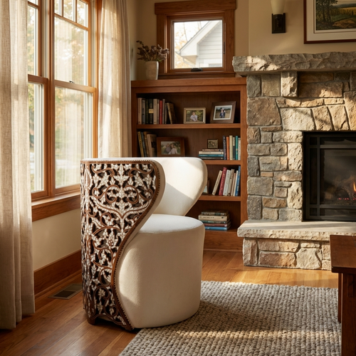 Artisan Mother of Pearl Statement Chair | Hareer Collection