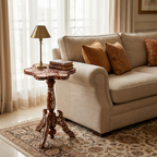 Handmade Side Table Crafted in Hardwood with Mother of Pearl | Qissa Collection