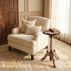 Mother of Pearl Handmade Side Table with Tin Inlay | Taj Collection D2