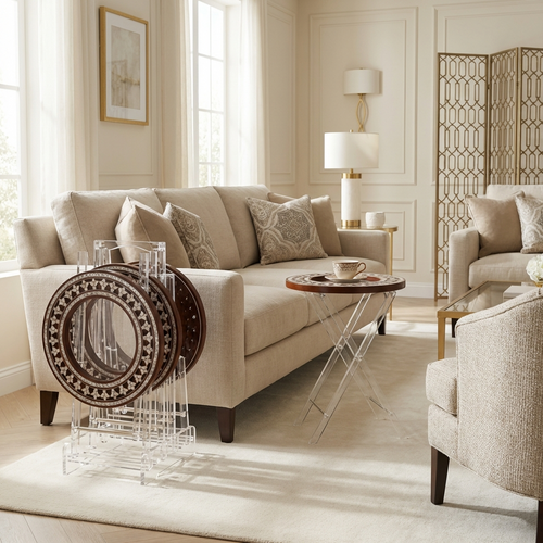 Mother of Pearl Table Set with Handmade End Table Style | Tulip Collection