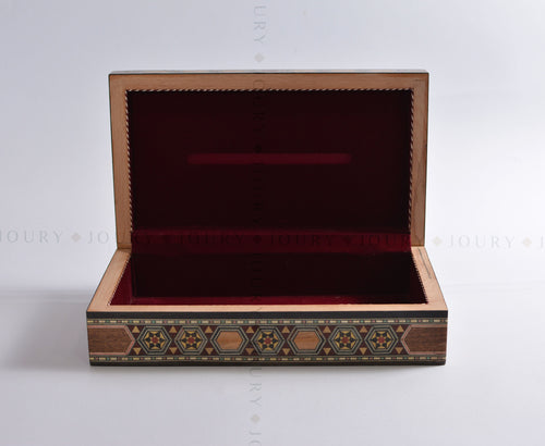 Handmade Wooden Tissue Box with Mother-of-Pearl Inlay