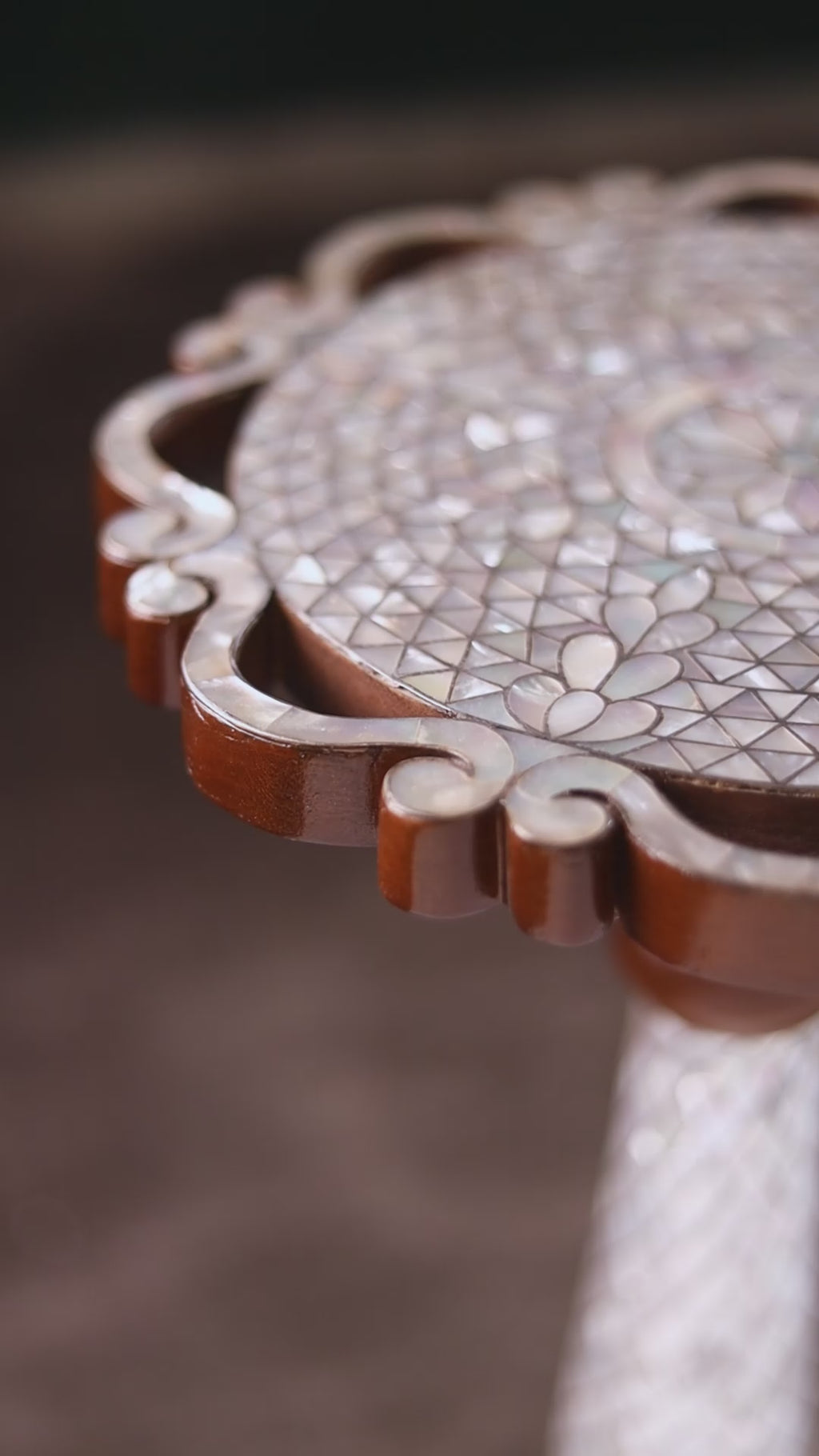 Mother of Pearl Handmade Side Table with Tin Inlay | Taj Collection D2