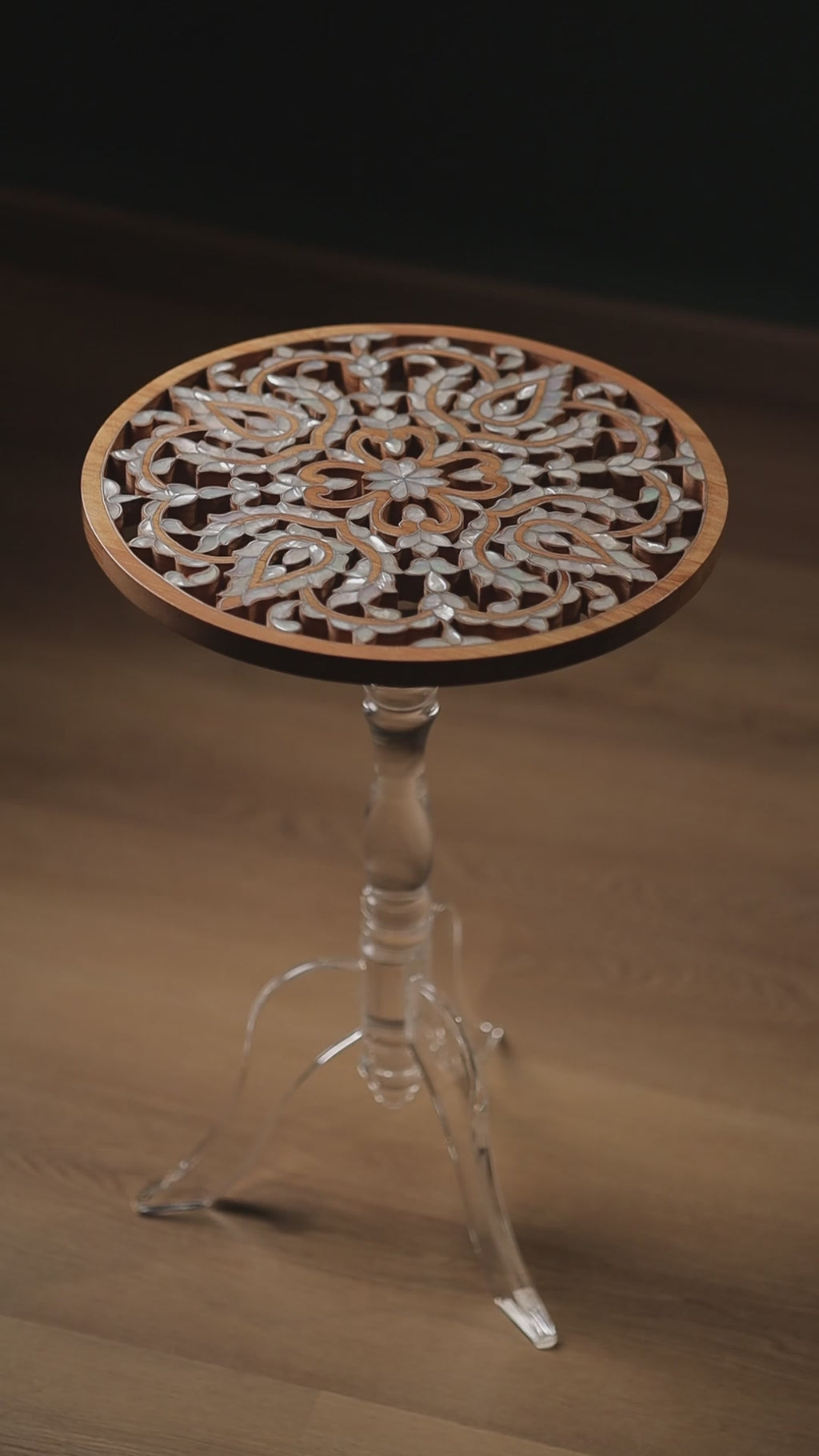 Handmade Side Table with Mother of Pearl Inlay | Hareer Collection
