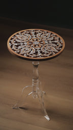 Handmade Side Table with Mother of Pearl Inlay | Hareer Collection