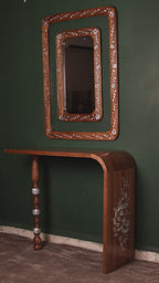 Handmade Decorative Mirror and console Set with Mother of Pearl Inlay | Zahra Collection
