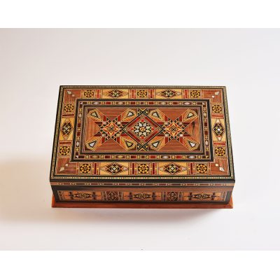 ⁦Mosaic Jewelry Box Made of The Finest Wood⁩ - الصورة ⁦3⁩