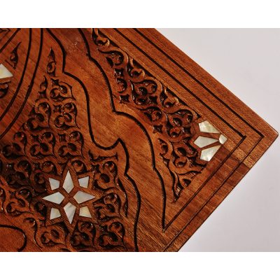 Backgammon Table | Walnut Wood & Natural Seashells Inlaided - Image 8